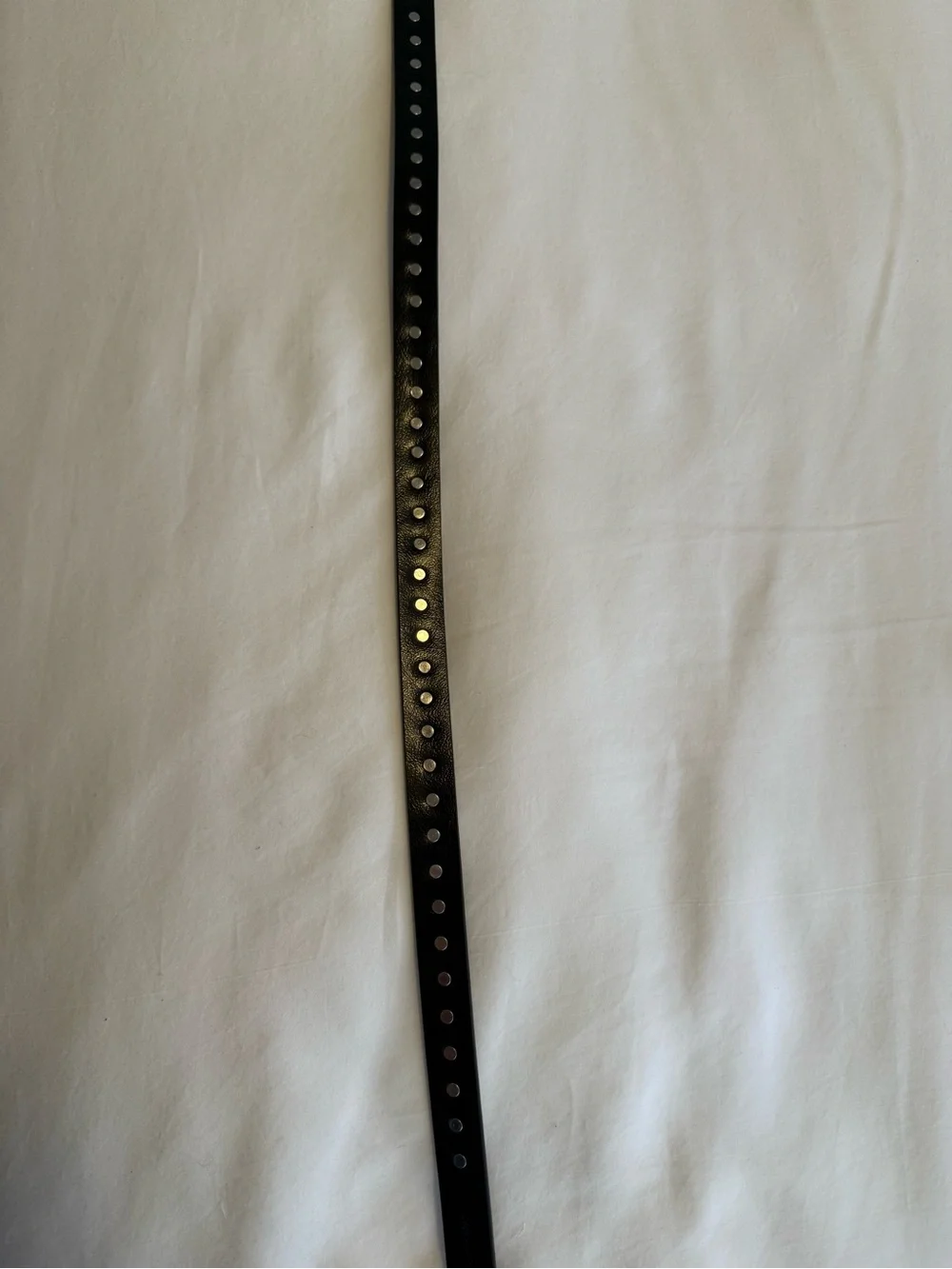 Rebecca Minkoff Studded Leather Belt thin flat studs silver